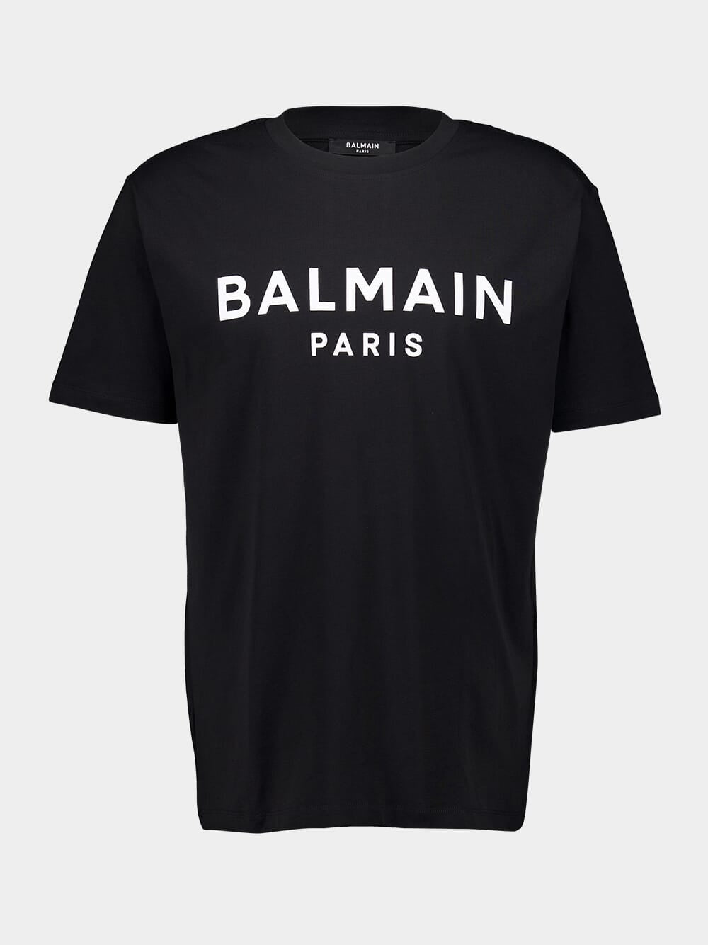 Black Printed Balmain Paris T-Shirt