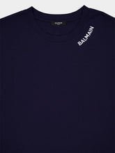 Balmain Navy Logo Crewneck T-Shirt