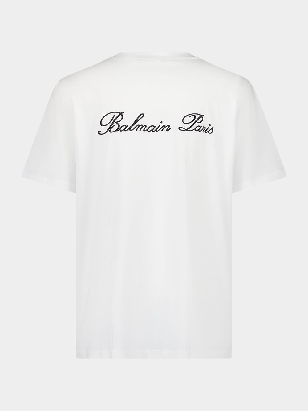 White Logo Embroidered T-Shirt