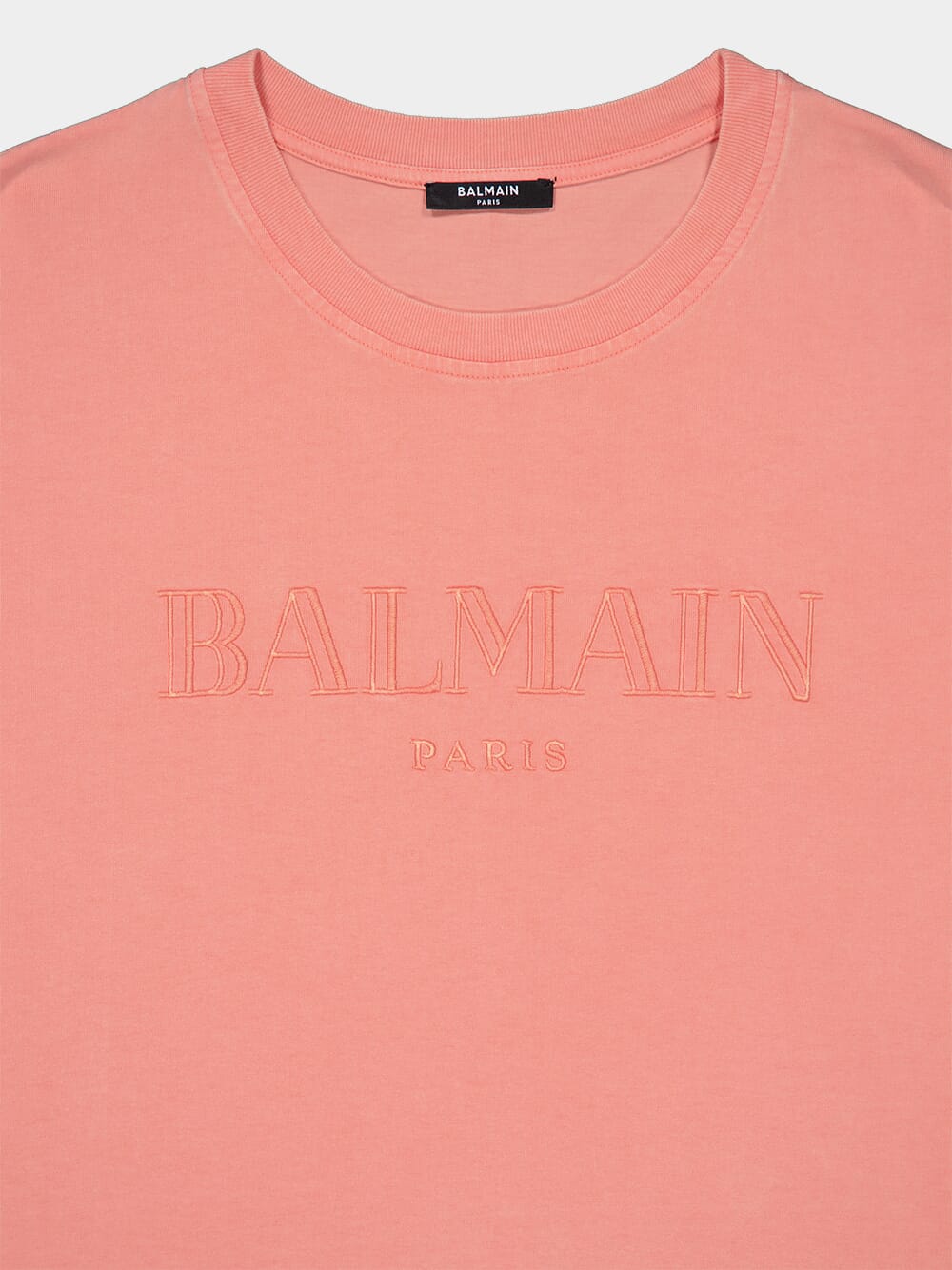 Salmon Vintage Balmain Embroidered T-Shirt