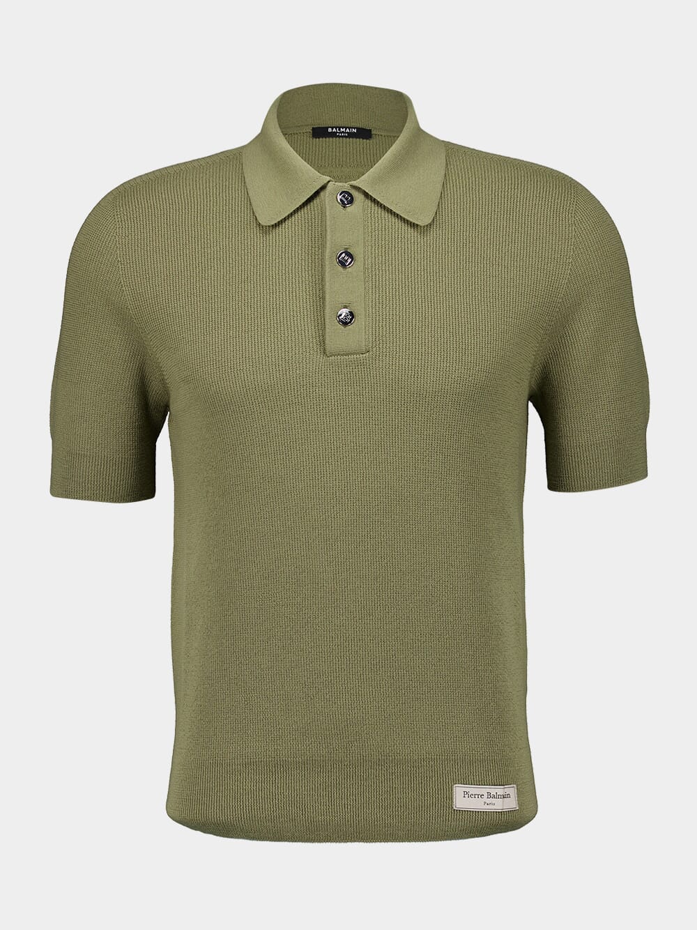 Merino Wool Khaki Polo Shirt