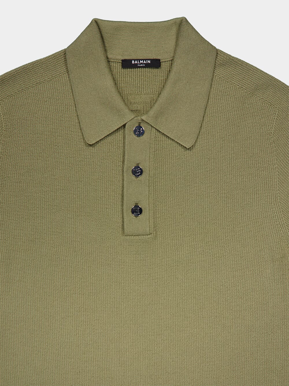 Merino Wool Khaki Polo Shirt