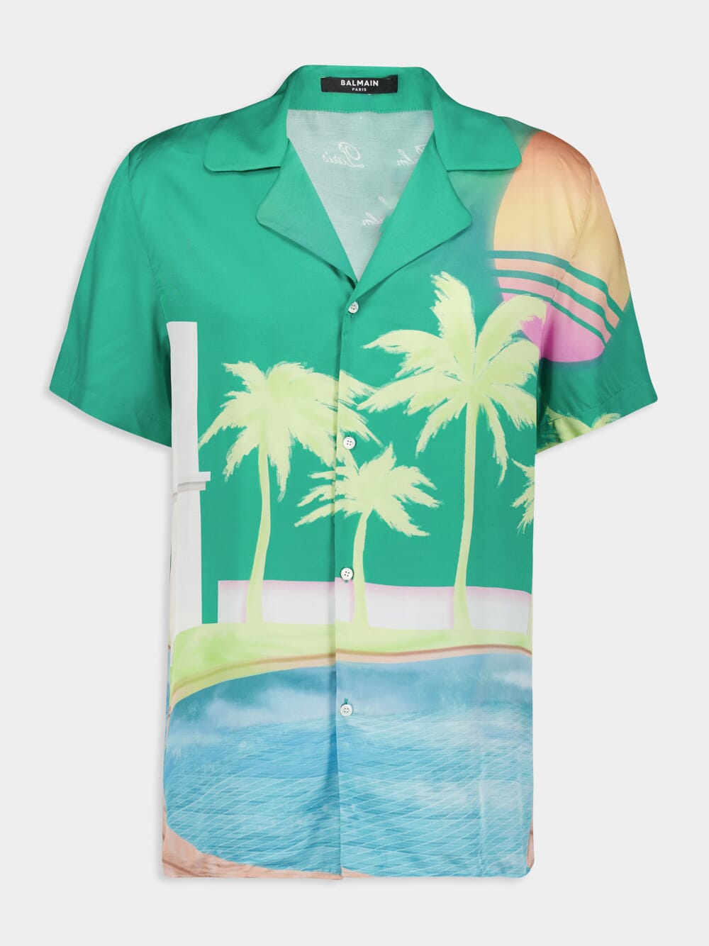 Short-Sleeved Palm Tree Print Shirt