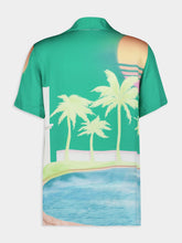 Balmain Short-Sleeved Palm Tree Print Shirt