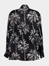 Balmain Printed Satin Palm Tree Shirt