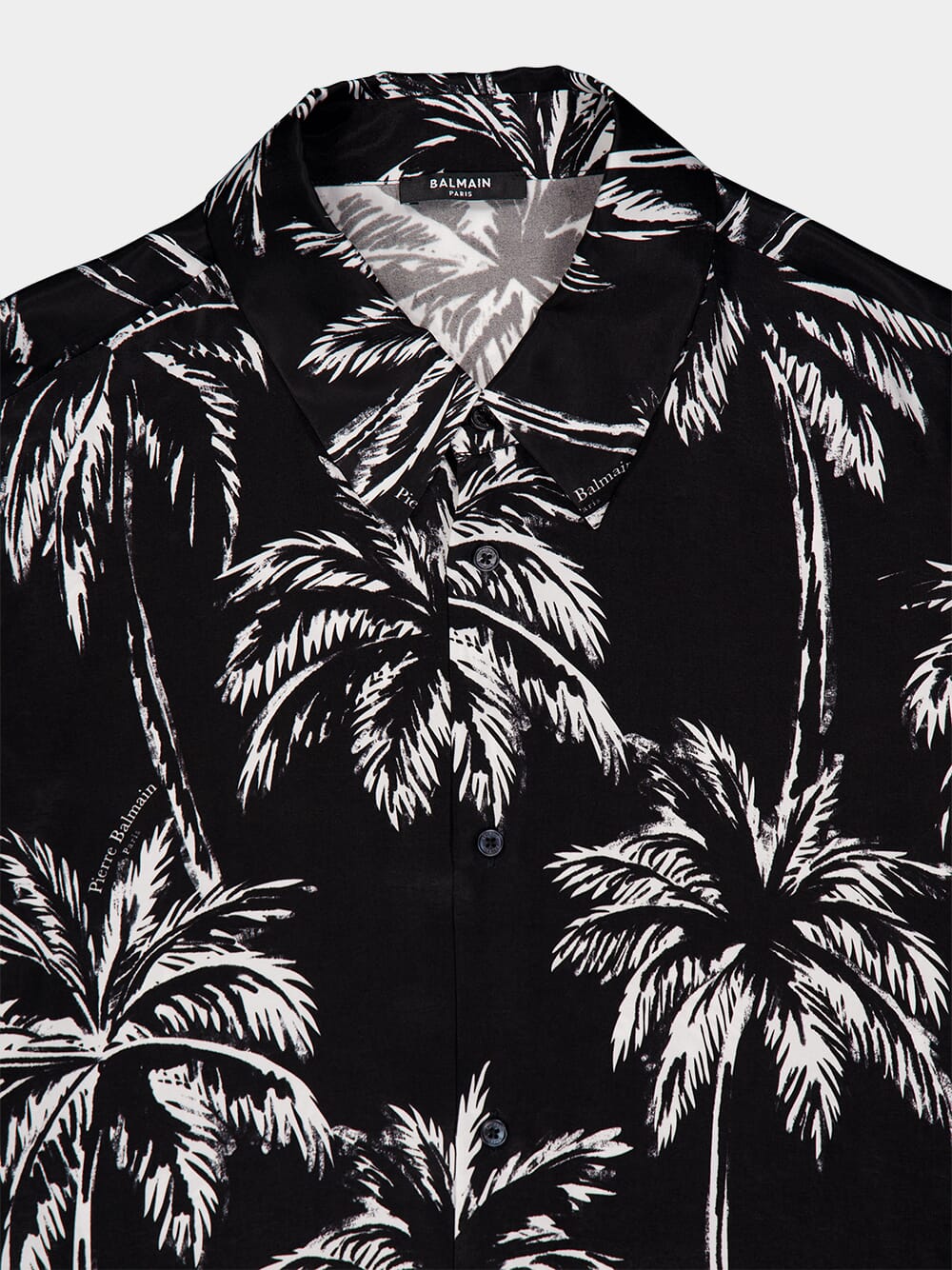 Printed Satin Palm Tree Shirt