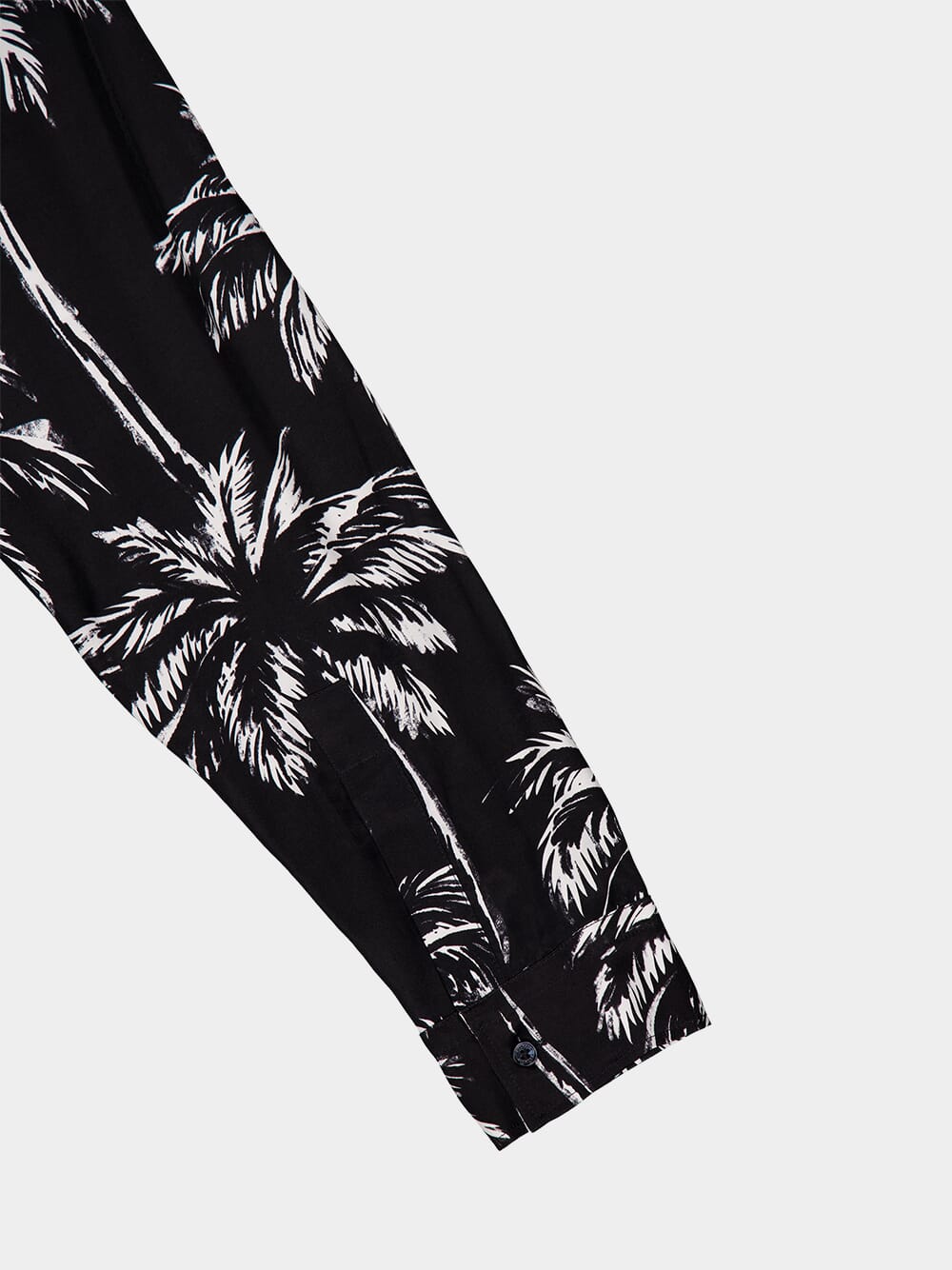 Printed Satin Palm Tree Shirt