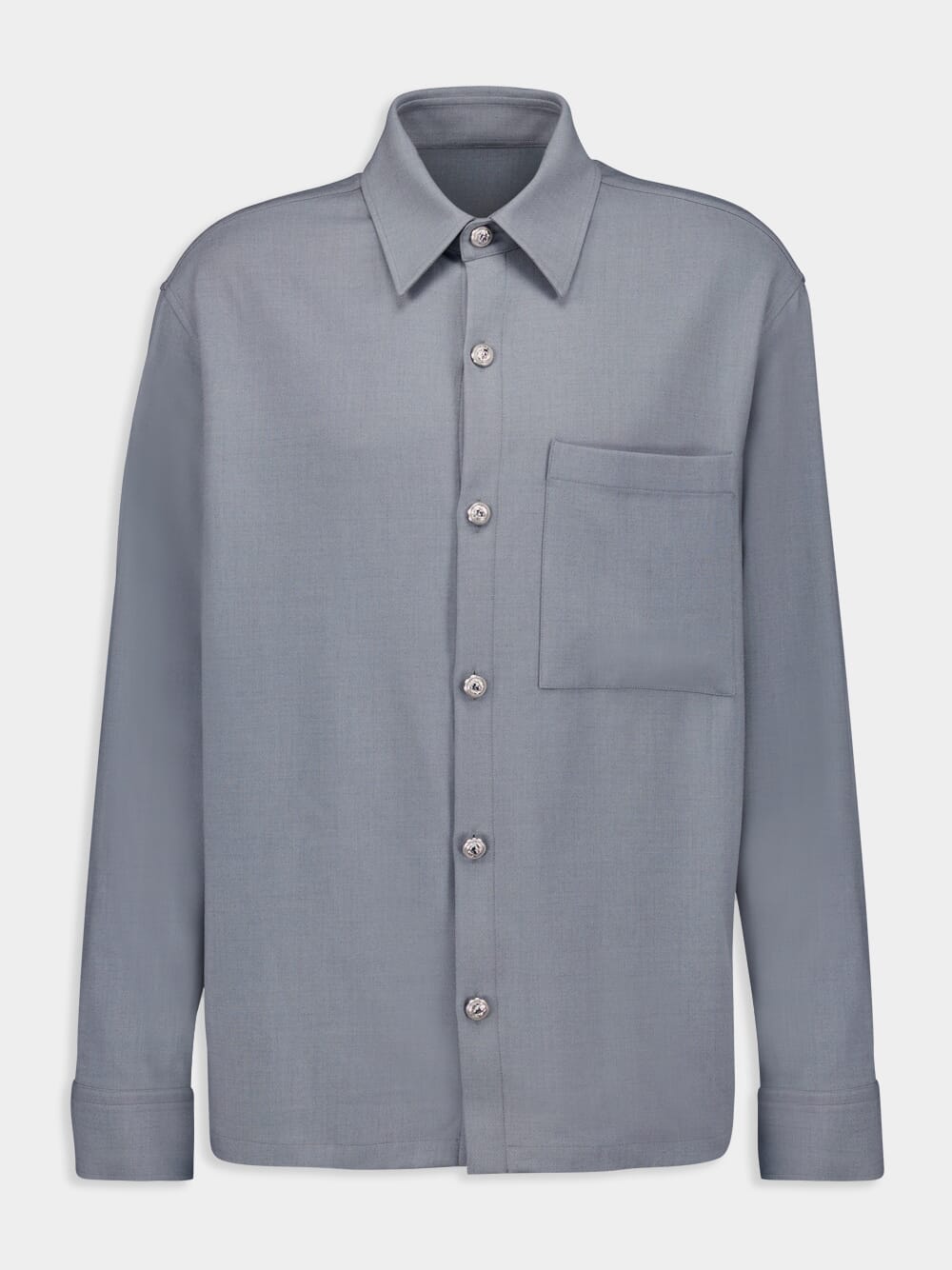 Grey Shirt with Embossed Silver Buttons