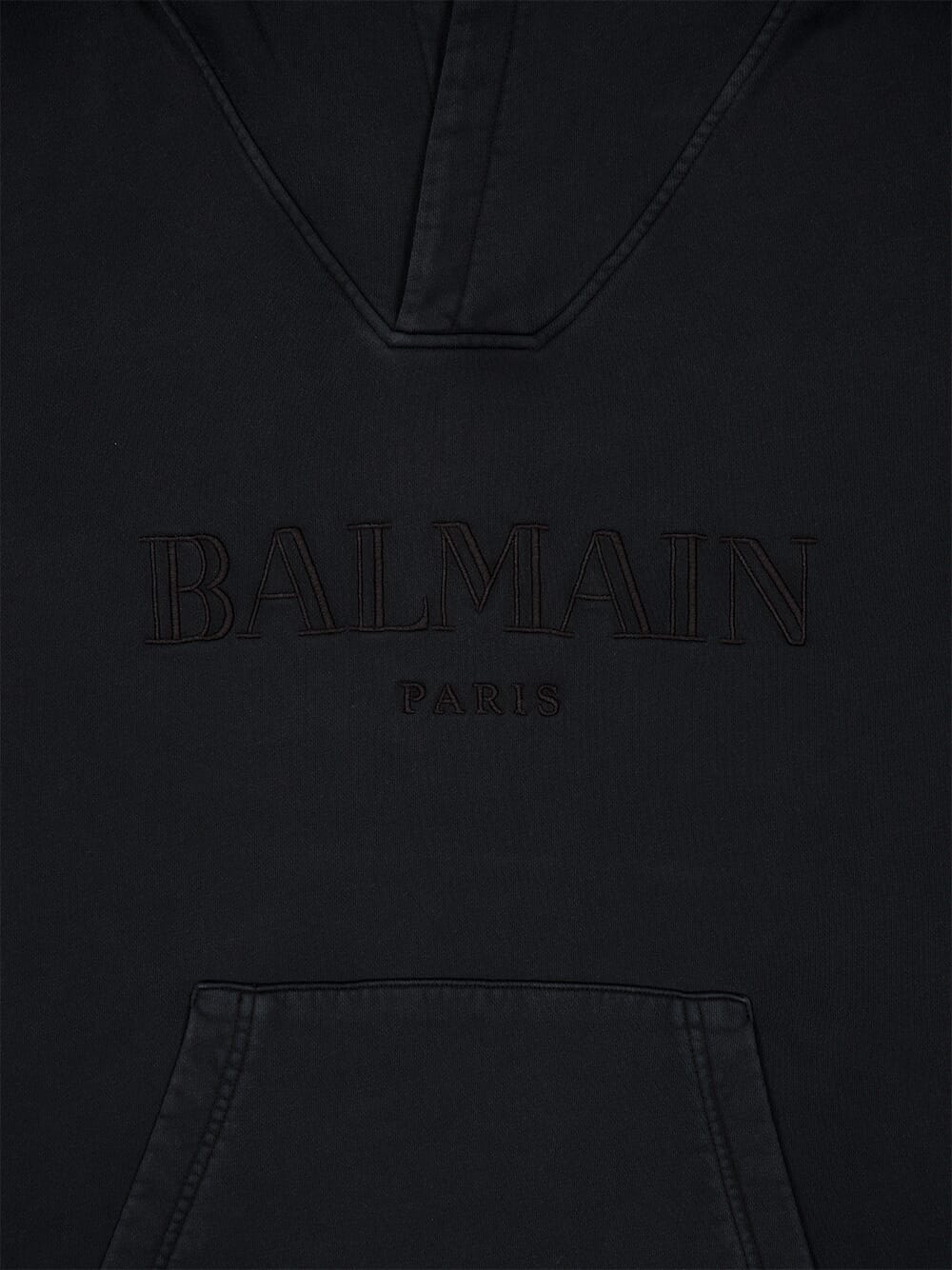 Black Vintage Balmain Embroidered Hoodie