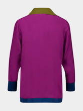 Paula Diane Phox Silk V-Neck Long-Sleeve Top