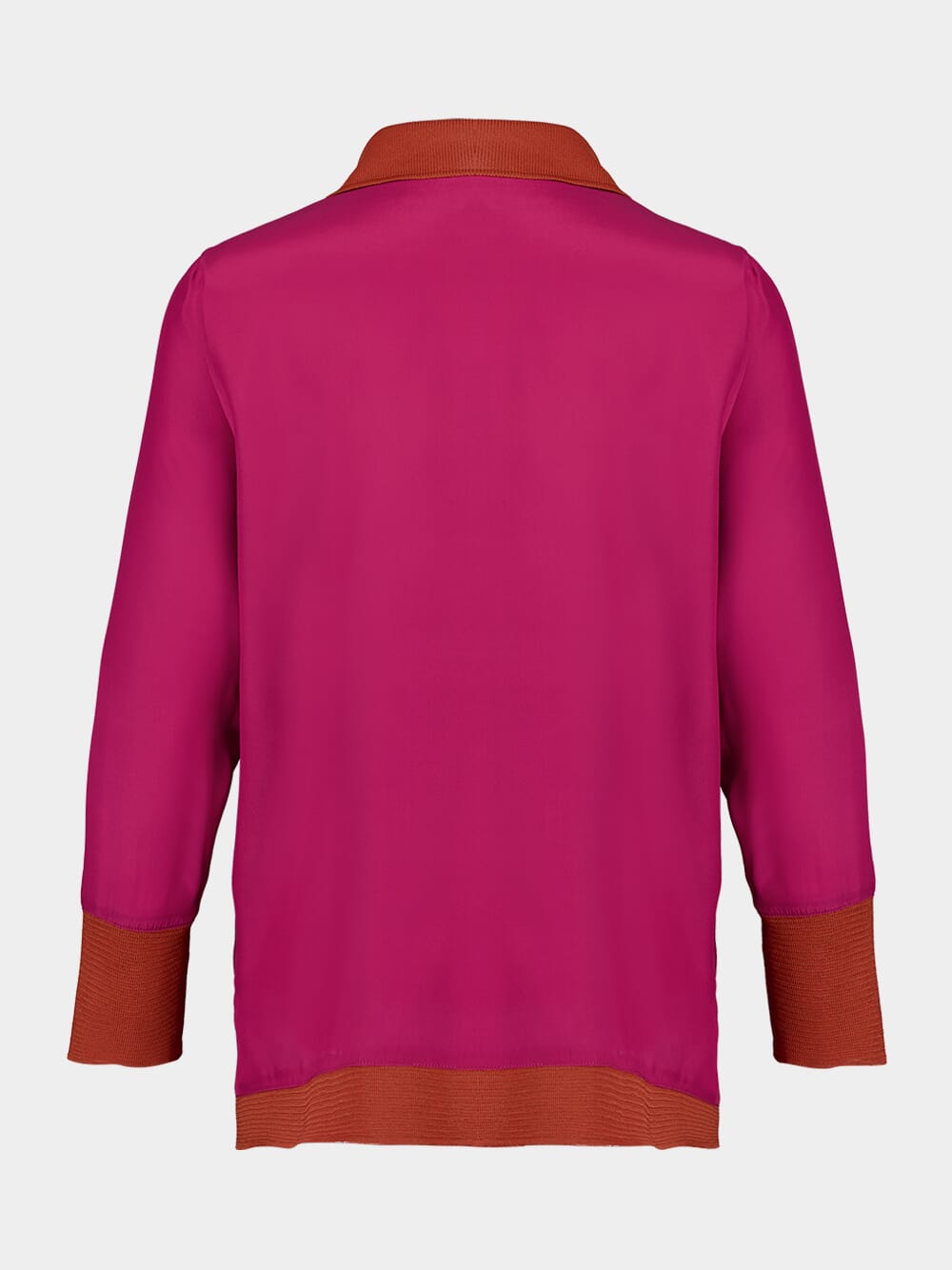 Diane Purple Potion Stick Silk V-Neck Long-Sleeve