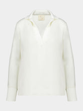 Paula Diane Cream V-Neck Long-Sleeve Top