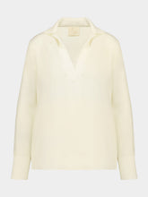 Paula Diane Cream V-Neck Long-Sleeve Top