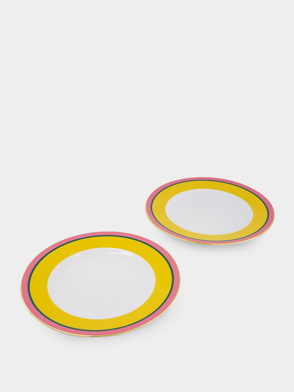 Set of 2 Yellow Rainbow Dinner Plates