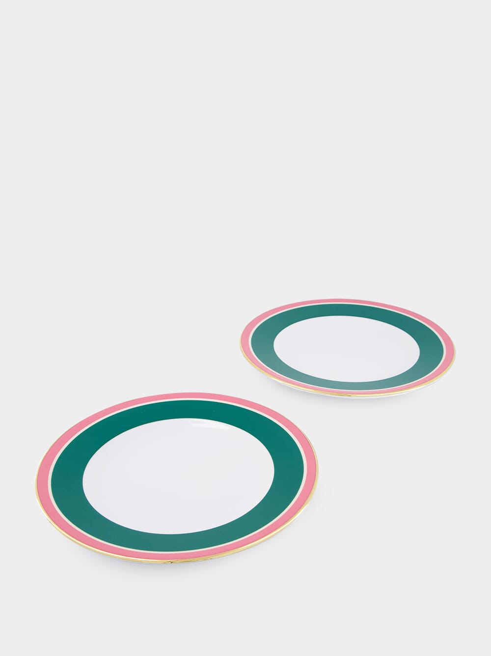 Set of 2 Green Rainbow Dinner Plates