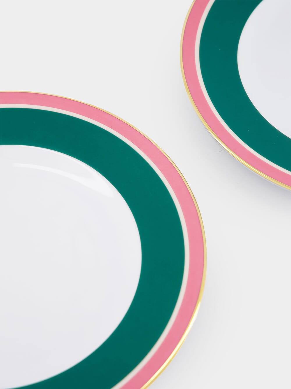 Set of 2 Green Rainbow Dinner Plates