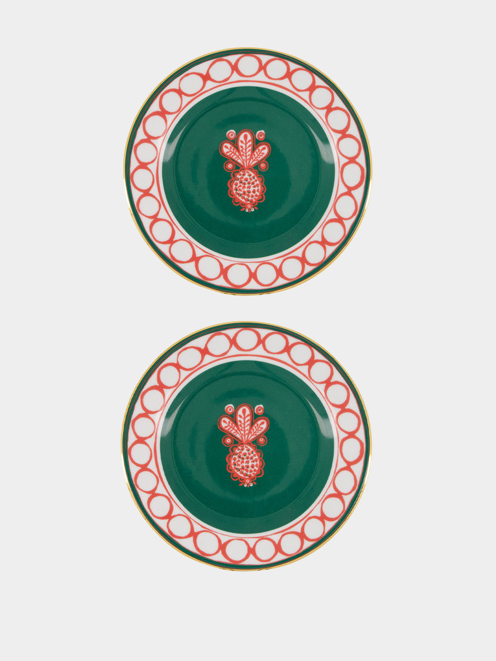 Pineapple dessert plates set of 2