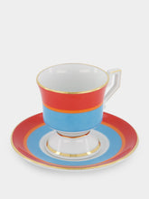 La DoubleJ Set of 4 Rainbow Coffee Cup and Saucer