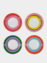 La DoubleJ Set of 4 Rainbow Coffee Cup and Saucer