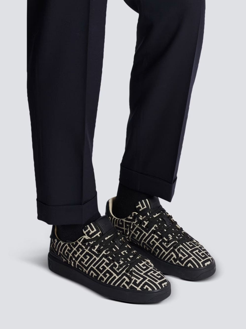 Black B-Court Jacquard Monogram Trainers