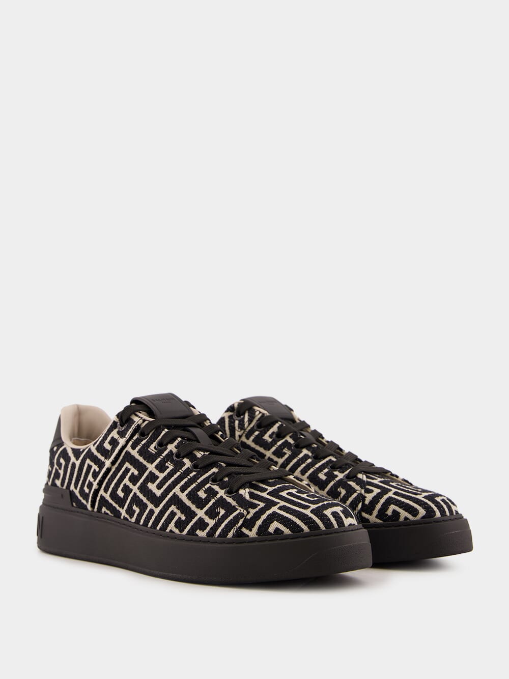 Black B-Court Jacquard Monogram Trainers