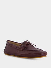 Le Monde Beryl Burgundy Leather Driver Moccasins
