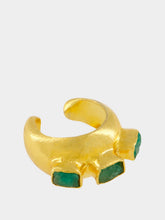 FENOMENA Gold Emerald Havana Glow Ear Cuff