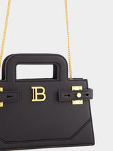 Balmain Black Small B-Buzz Top Handle Bag in Grained Leather