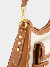 Balmain B-Buzz Hobo Bag in Leather and Canvas