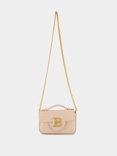 Balmain Beige B-Buzz 17 Mini Bag in Crocodile-Embossed Calfskin