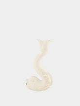 Jean Roger Matte White Dolphin Ceramic Candle Holder