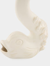 Jean Roger Matte White Dolphin Ceramic Candle Holder