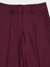 Paula Dominique Purple Wide-Leg Tailored Pants