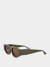 Thierry Lasry Dopamy Olive Green Oval-Rectangular Sunglasses