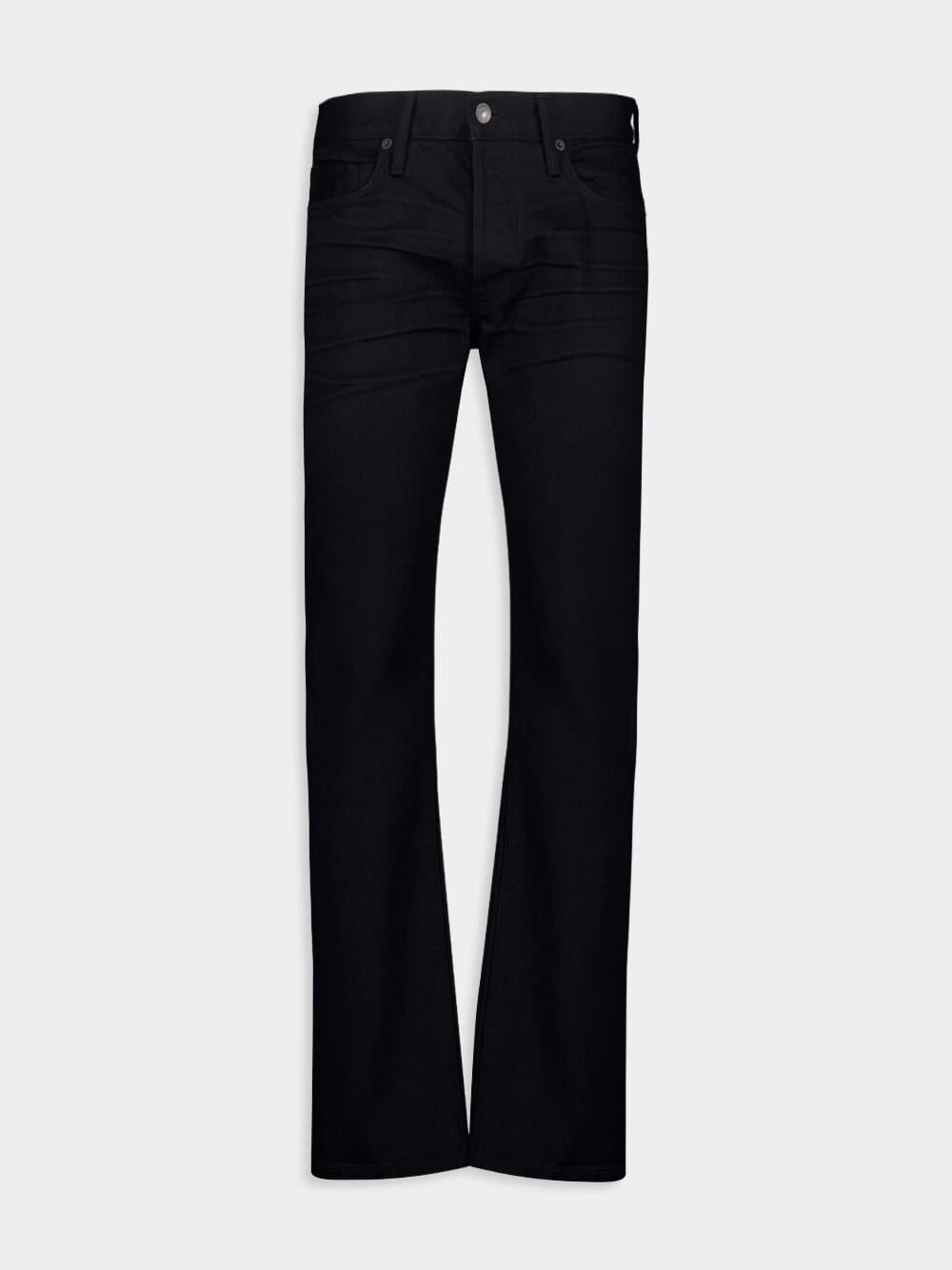 Black Jeans Straight Fit Stretch