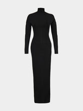 Balmain Black Knitted Viscose Maxi Dress