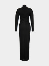 Balmain Black Knitted Viscose Maxi Dress