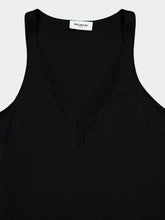 Balmain Black Lace-Trim Knitted Mini Dress