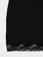 Balmain Black Lace-Trim Knitted Mini Dress