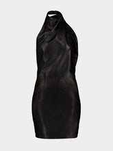 Balmain Black Lambskin Open-Back Mini Dress