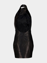 Balmain Black Lambskin Open-Back Mini Dress