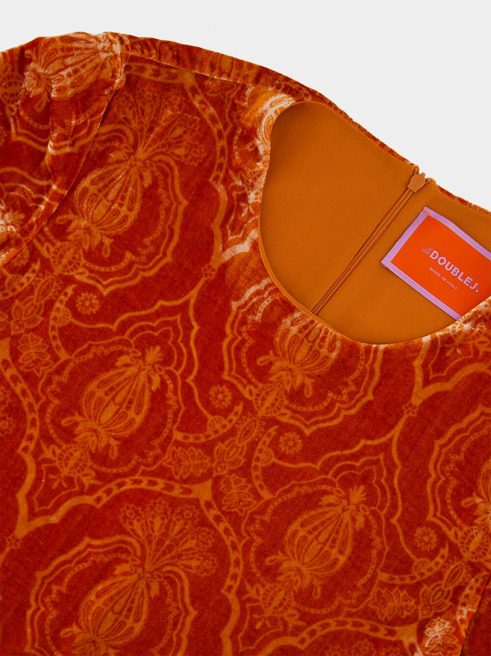 Orange Velvet Devoré Swing Dress