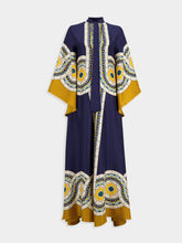 La DoubleJ Mudejar Blue Silk Maxi Dress