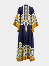 La DoubleJ Mudejar Blue Silk Maxi Dress