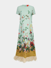 La DoubleJ Zooflora Feather-Trimmed Swing Dress