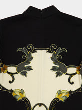 La DoubleJ Black Buttercup Print Satin Maxi Dress