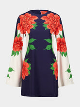 La DoubleJ Queen Peony Placée Blue Mini Supreme Swing Dress