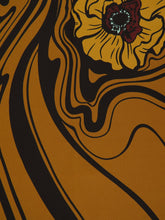 La DoubleJ Brown Big Blooms Long-Sleeve Stretch Satin Dress