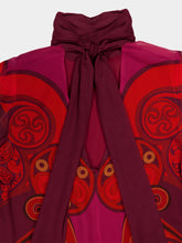 La DoubleJ Dark Red Alchemy Print Silk Midi Dress