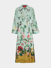 La DoubleJ Zooflora Light Blue Silk Wrap Dress